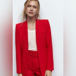 Zara Red cape Jacket blazer Size L